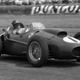 A black and white photo of the Ferrari 246 F1 car from 1958.